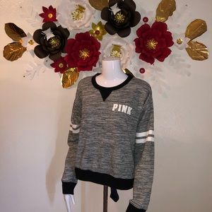 "PINK" Sweatshirt SIZE M gray white